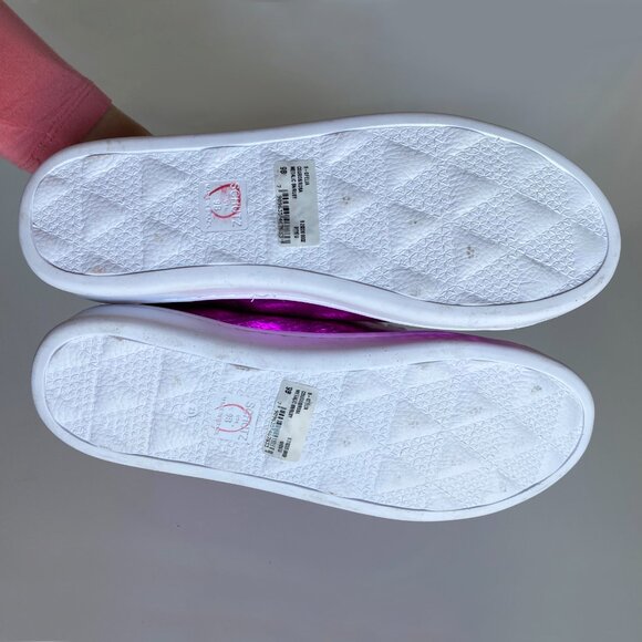 SCHUTZ *NEW Women's Ofelia Leather Sneakers 9B Lace Up Metallic Snakeskin Pink - Picture 2 of 6